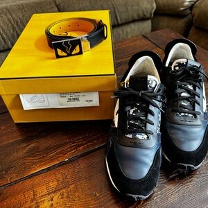Fendi Black and Blue Sneakers Sleek Modern Design